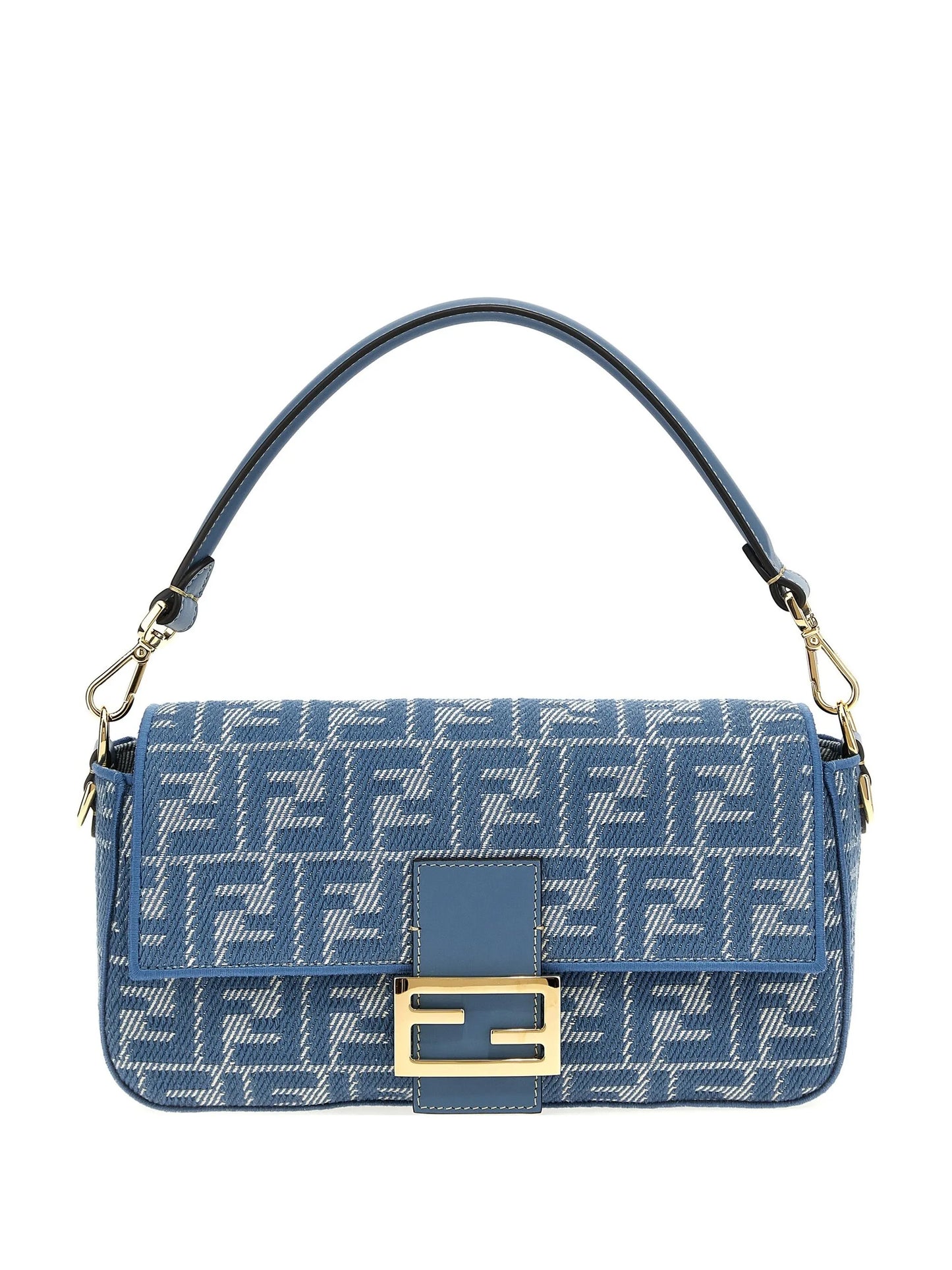 Baguette Small Bag – Blue Embossed Canvas