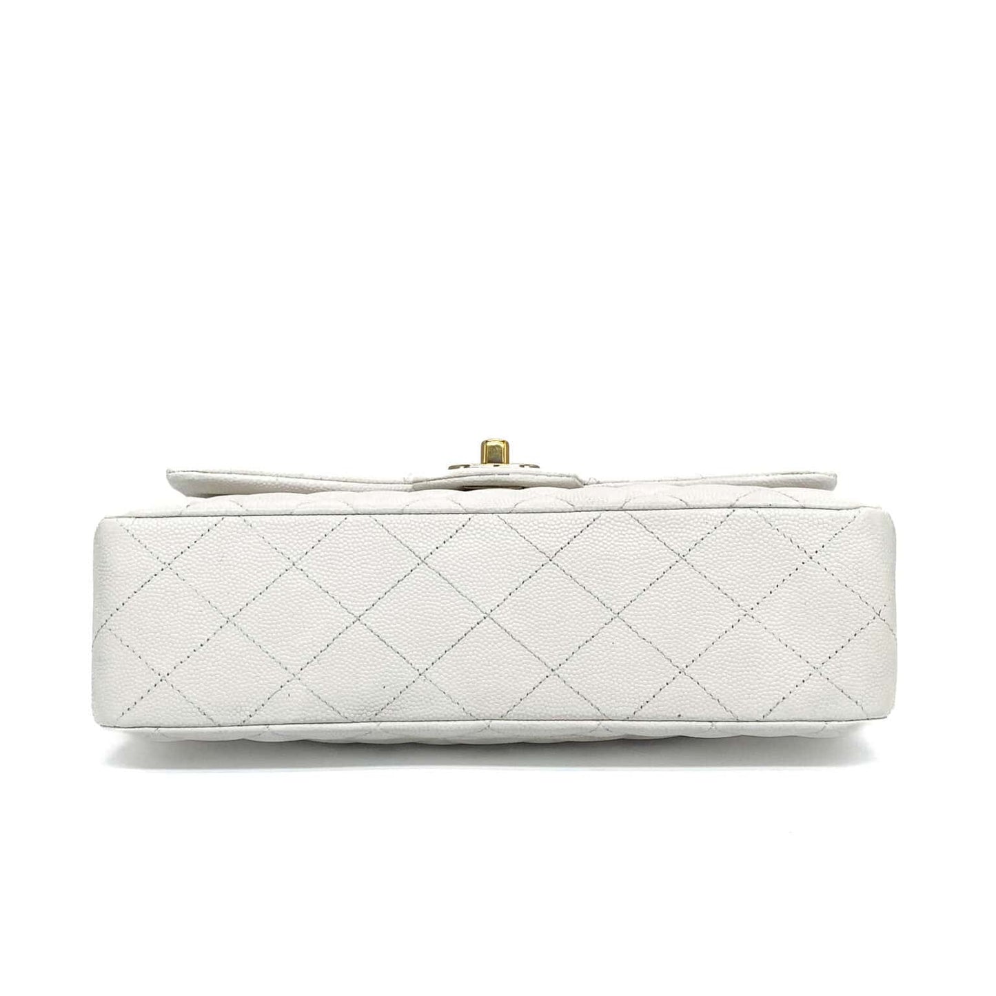 Classic White Flap Bag with Gold Chain
